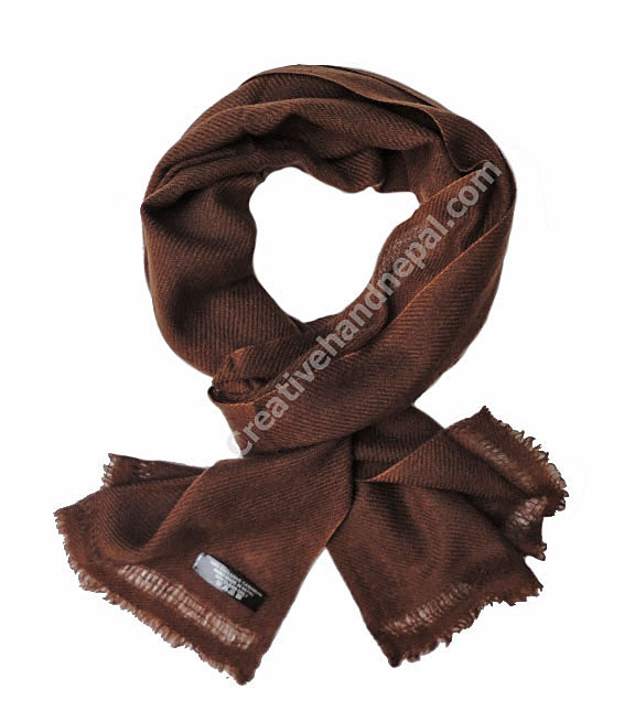 SCARF 190 CM IN DESERT BROWN CASHMERE 393185 main image 0
